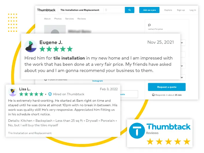 Thumbtack  5 Star Ratings